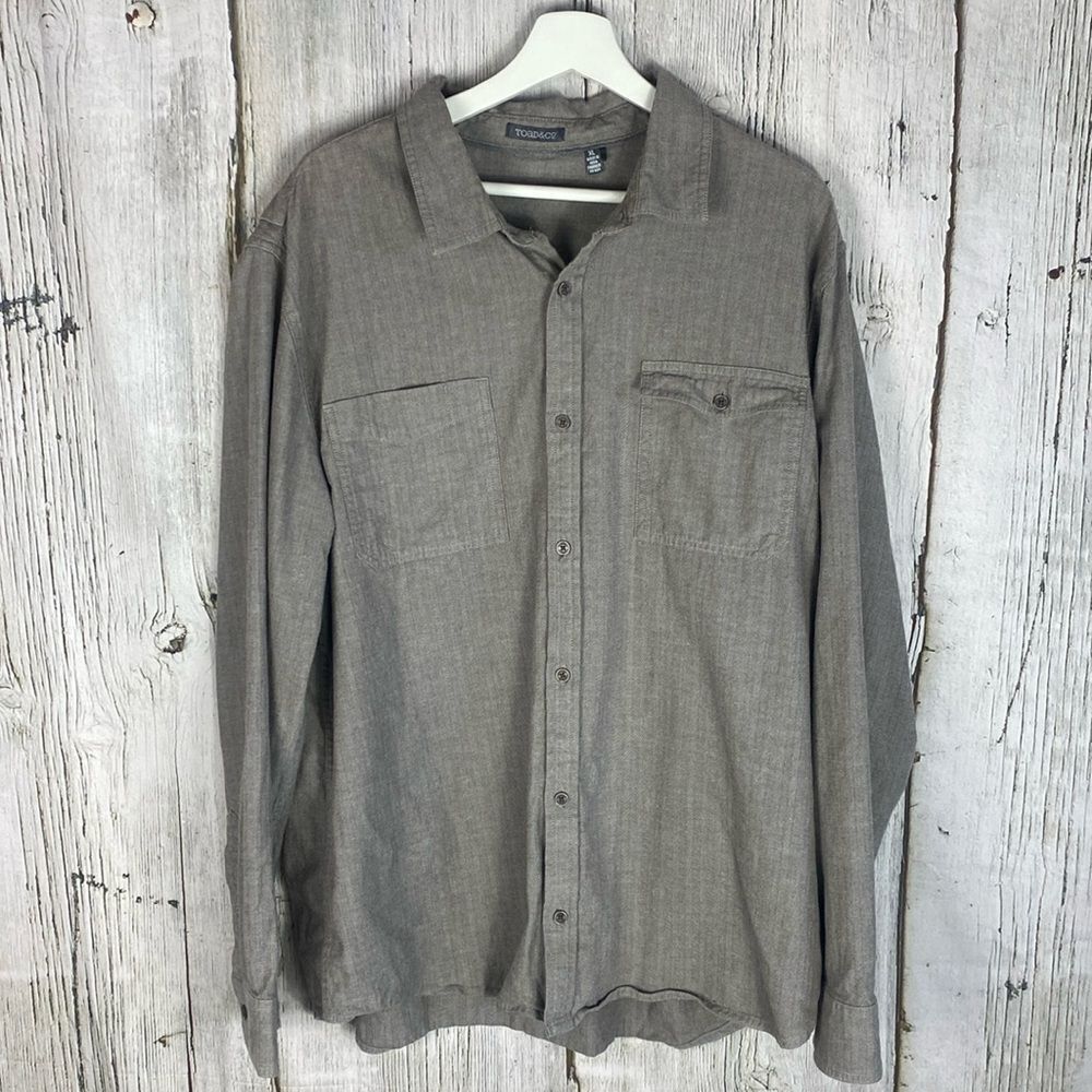 Toad & Co. Organic Cotton Casual Button Down Shirt Size XL E